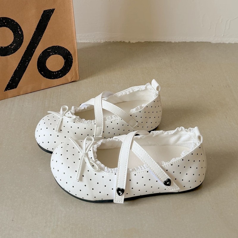 Floral crisscross Mary Jane flats, heart buckle strap doll shoes, tiny bow lace trim ballet flats